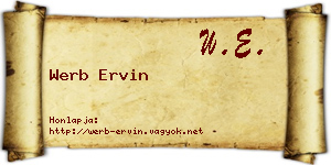 Werb Ervin névjegykártya