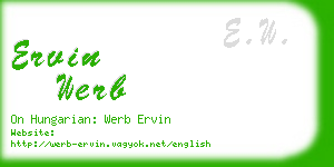 ervin werb business card
